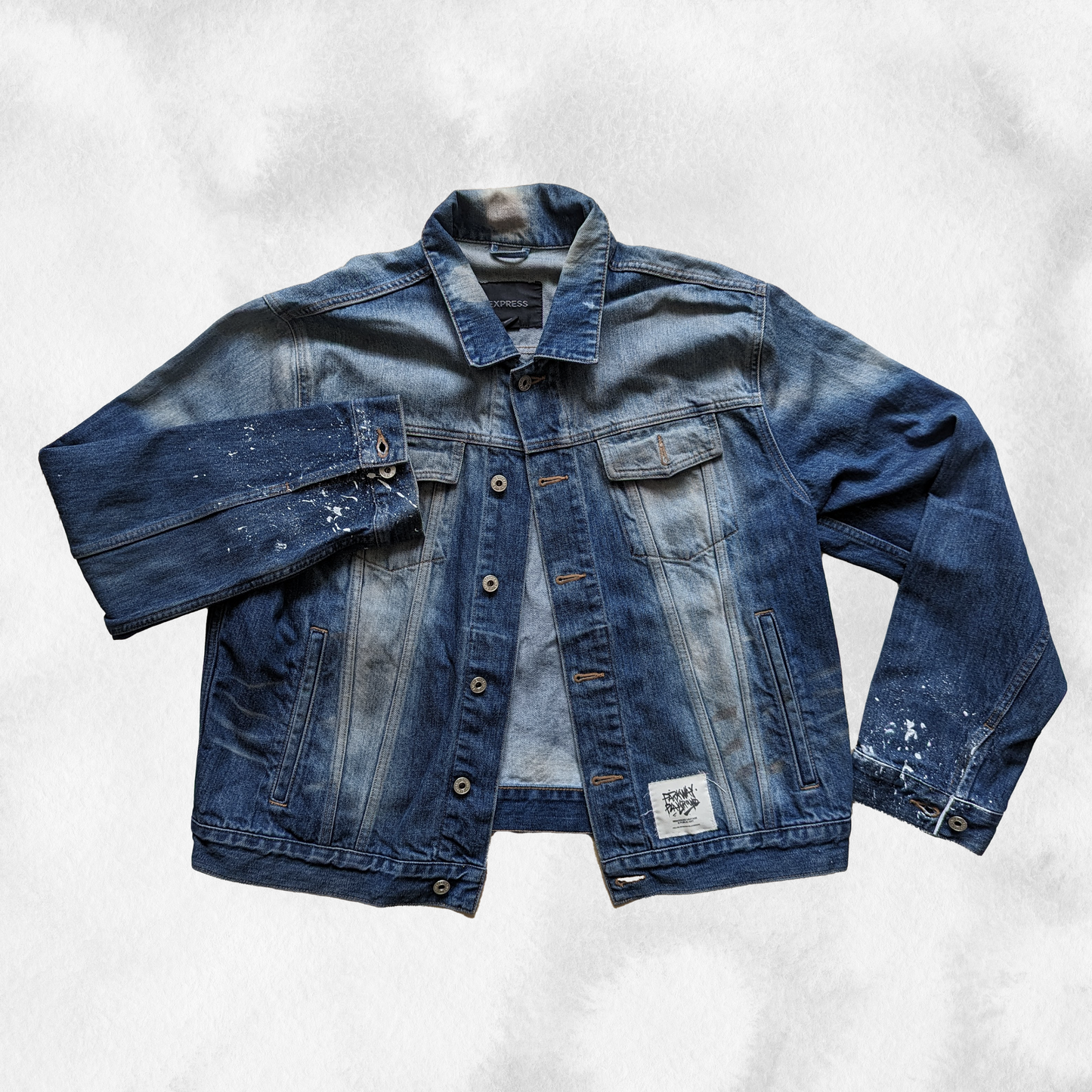 Vintage Express Faded Denim Jacket (XL)