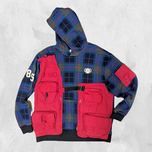 Jordan Brand Plaid Reworked Pullover Blue (XL)